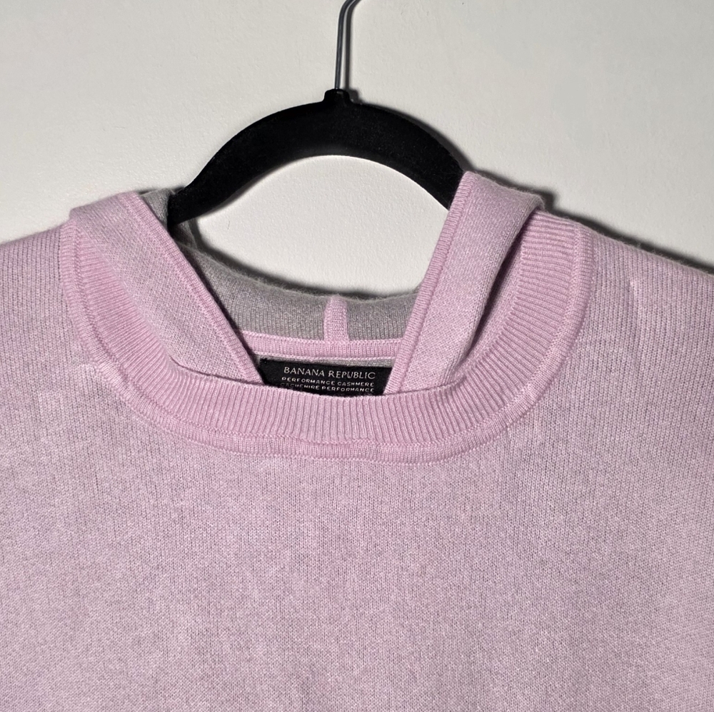 Banana Republic Hoodie Sweater S Pink Perfomance Cashmere Open Back Tie - Picture 4 of 8